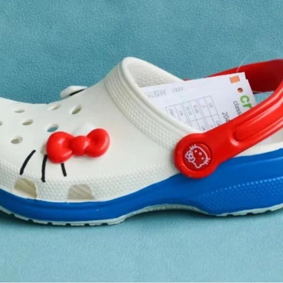 Hello Kitty Kids Clogs - White and Blue Size W9 - Picture 2 of 2